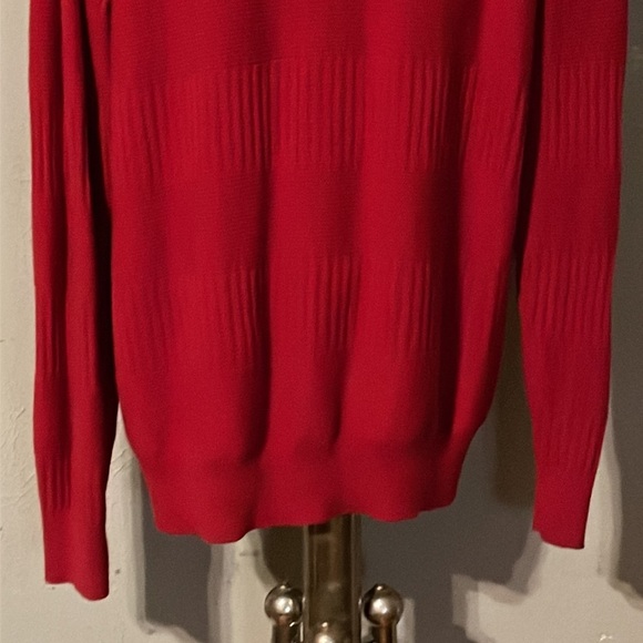 Vintage 1970 XL Chaps red long sleeve mock collar 1/4 zip pullover sweater - Picture 8 of 15
